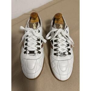 D&G Dolce & Gabbana Shoes Mens Size 12 White Leather Low Top Sneakers Casual